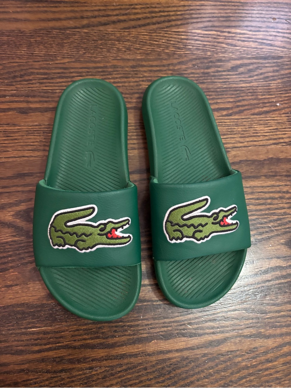 Unisex Lacoste Green Croc Slides Sandals